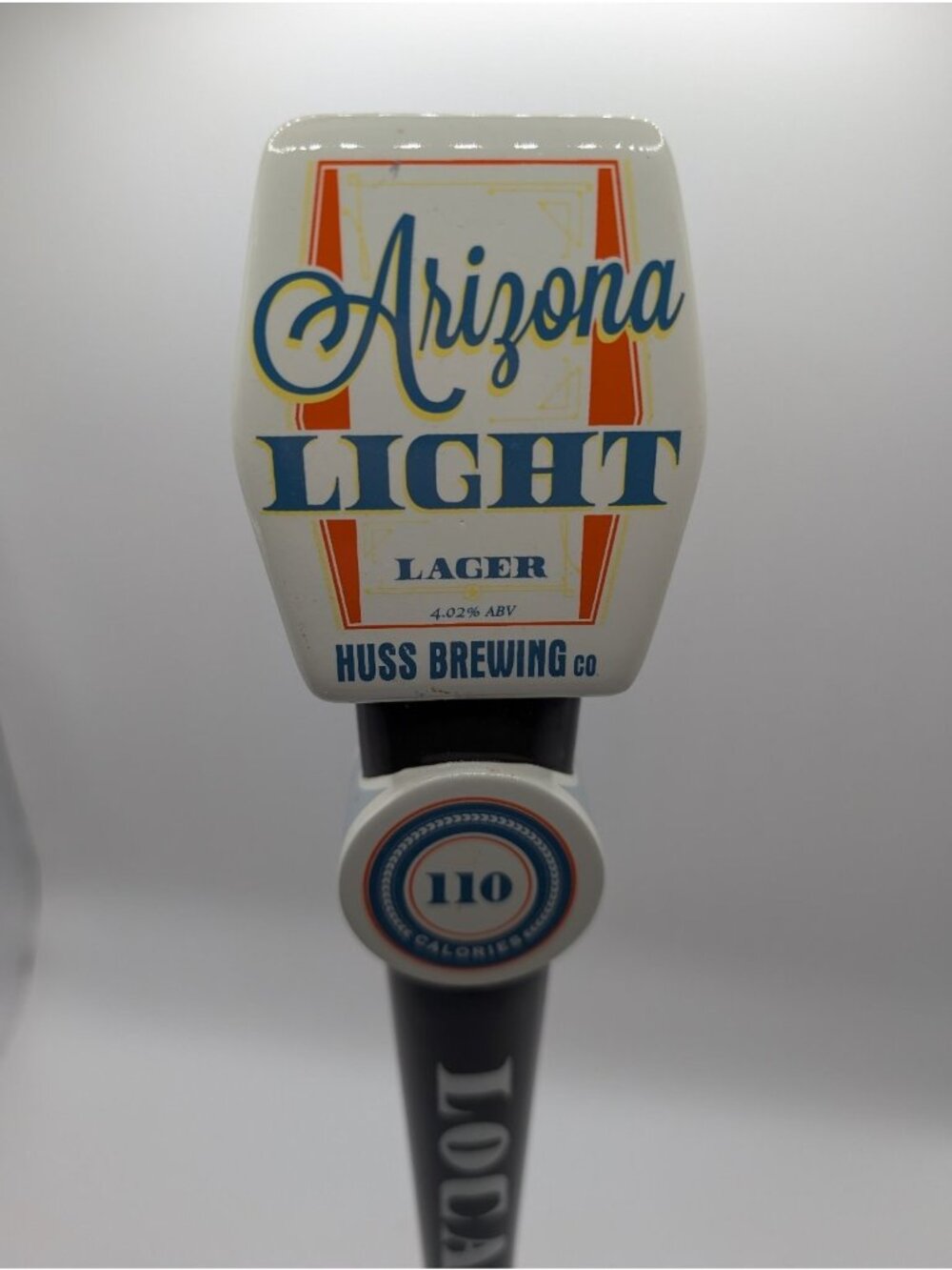 Huss Brewing Co. Arizona Light Lager Tap Handle Black White Local Brewery - Picture 2 of 4